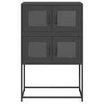 vidaXL Buffet haut noir 68x39x107 cm acier