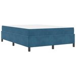 vidaXL Cadre de lit Bleu foncé et blanc 140 x 190 cm Velours