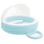 INTEX Flotteur Lounge de Piscine avec Auvent Bleu Clair et Blanc
