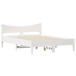 vidaXL Cadre de lit sans matelas blanc 135x190 cm bois de pin massif