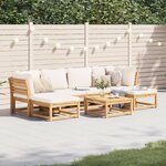 vidaXL Salon de jardin avec coussins 7 Pièces bois massif d'acacia