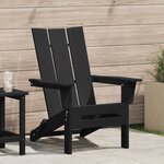 vidaXL Chaise Adirondack pliante Noire 74 5x80 5x90 cm HDPE