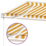 vidaXL Auvent automatique capteur de vent/LED 450x300cm Jaune et blanc