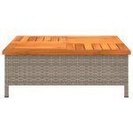 vidaXL Table de jardin gris 70x70x25 cm résine tressée et bois acacia