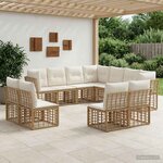 vidaXL Ensemble de canapés d'extérieur Naturel Polyester