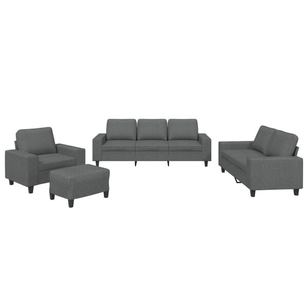 vidaXL Ensemble de canapés 4 Pièces gris foncé tissu