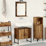 vidaXL Ensemble de mobilier de salle de bain avec porte 2 Pièces Marron