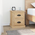 vidaXL Tables de chevet 2Pièces chêne sonoma 39x39x47 5cm bois ingénierie