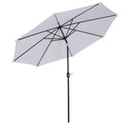 Parasol en métal rond polyester 180g/m² manivelle inclinable Ø 3 x 2 45 m blanc