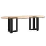 vidaXL Pieds de table basse en T  2 pièces  noir  28 x 25 x (42-43) cm  acier