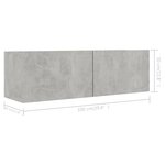 vidaXL Ensemble de meubles TV 7 Pièces Gris béton Bois d'ingénierie