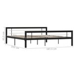 vidaXL Cadre de lit sans matelas noir et blanc métal 180x200 cm