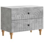 vidaXL Cabinet de chevet avec tiroir Gris béton 62 x 34 5 x 48 cm