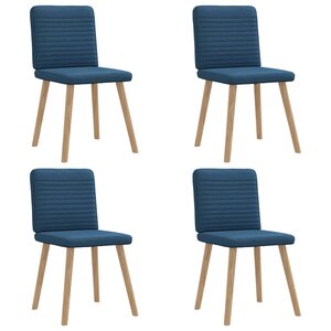 vidaXL Chaises à manger lot de 4 bleu tissu