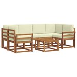 vidaXL Ensemble de canapés d'extérieur 7 pc Naturel et Crème