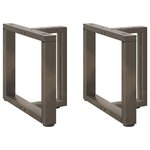 vidaXL Pieds de table basse en T  2 pièces  noir  50 x 25 x (42-43) cm  acier
