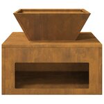 vidaXL Brasero 50 x 50 x 40 cm en acier corten