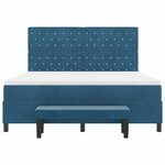 vidaXL Lit à ressorts avec matelas Bleu foncé 180 x 200 cm Velours