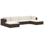vidaXL Repose-pied sectionnel 1 pc avec coussin Résine tressée Marron