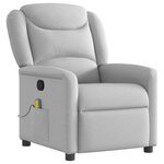 vidaXL Fauteuil de massage inclinable gris nuage tissu