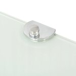 vidaXL Étagères d'angle 2 Pièces et supports chromés Verre Blanc 35x35 cm