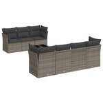 vidaXL Salon de jardin 8 Pièces avec coussins gris résine tressée