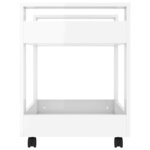 vidaXL Chariot de bureau Blanc brillant 60x45x60 cm Bois d'ingénierie