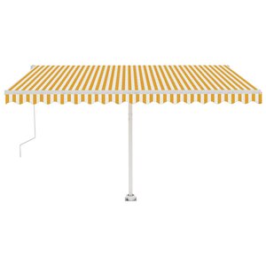 vidaXL Auvent automatique sur pied 450x300 cm Jaune/Blanc