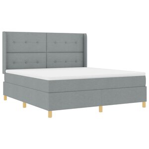 vidaXL Lit à ressorts avec bandes LED Gris clair 180 x 200 cm tissu