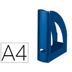 Porte-revues q-connect plastique grande capacité stabilité 2100 microns 250x80x320mm coloris bleu opaque