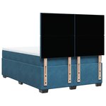 vidaXL Sommier à lattes de lit et matelas bleu 140x190 cm velours