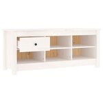 vidaXL Armoire à chaussures Blanc 110x38x45 5 cm Bois de pin massif