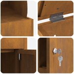 vidaXL Boîte de dépôt de colis Rouillé 47 5 x 38 x 59 cm Acier patiné