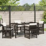 Ensemble de Salle à Manger de Jardin de 5 Pièces avec Coussins Marron Poly Rattan