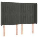 vidaXL Tête de lit à LED Gris foncé 147x16x118/128 cm Velours