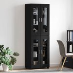 vidaXL Haut Armoire FLORIN Noir 60 x 35 x 182 cm Bois d'ingénierie
