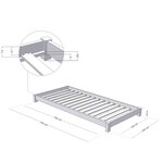 Lit enfant TEENY 120 x 190 gris clair