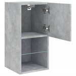 vidaXL Meubles TV avec lumières LED 2 Pièces gris béton 30 5x30x60 cm