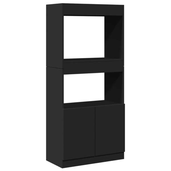 vidaXL Buffet haut noir 63x33x140 cm bois d'ingénierie