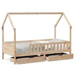 vidaXL Cadre de lit enfants avec tiroirs sans matelas 90x190 cm bois