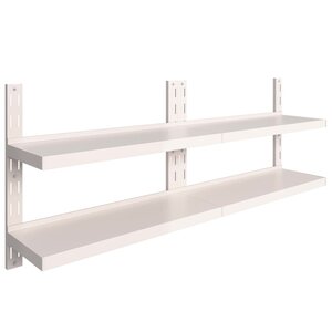 vidaXL Étagères murales flottantes à 2 niveaux 2 Pièces Inox 200x30 cm