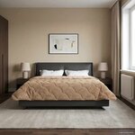 vidaXL Duvet complet toute l'année Matelassé Taupe 220 x 240 cm