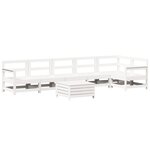 vidaXL Salon de jardin 7 Pièces blanc bois de pin massif