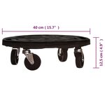 vidaXL Support sur roulettes pour plantes Diamètre 40 cm Noir 275 kg