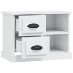 vidaXL Table de chevet blanc brillant 60x35 5x45 cm