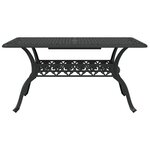 vidaXL Table de jardin noir 150x90x72 cm aluminium coulé
