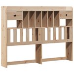 vidaXL Lit bibliothèque sans matelas 160x200 cm bois massif de pin