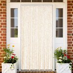 vidaXL Rideau anti-mouches beige et blanc 100x230 cm chenille