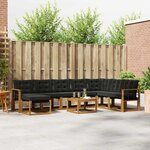 vidaXL Ensemble de canapés d'extérieur 9 pc Naturel et noir
