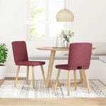 vidaXL Chaises à manger lot de 2 rouge bordeaux tissu